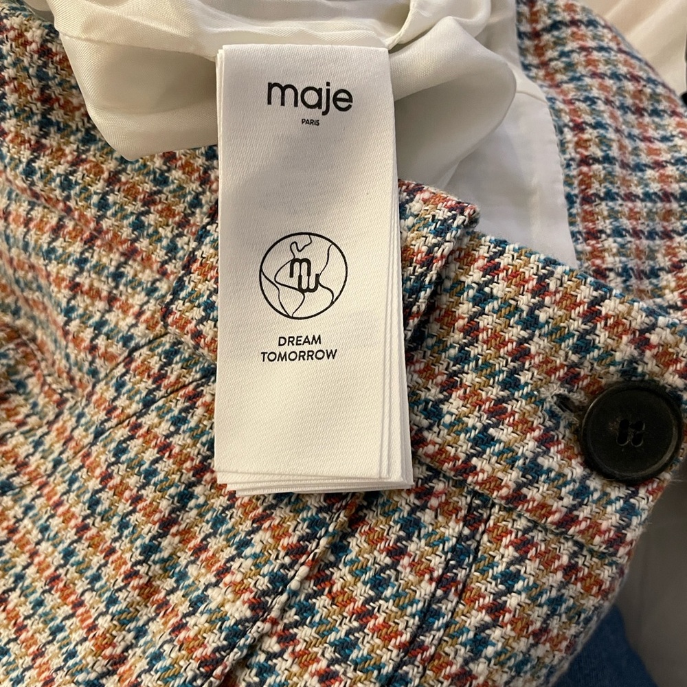 Maje Multicolor Houndstooth Skort - image 5